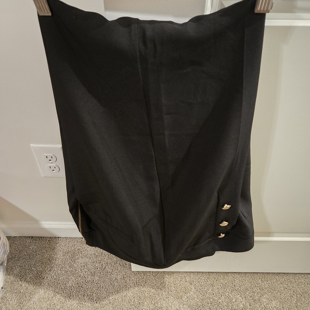 Elegant Black Skirt with Gold Accents